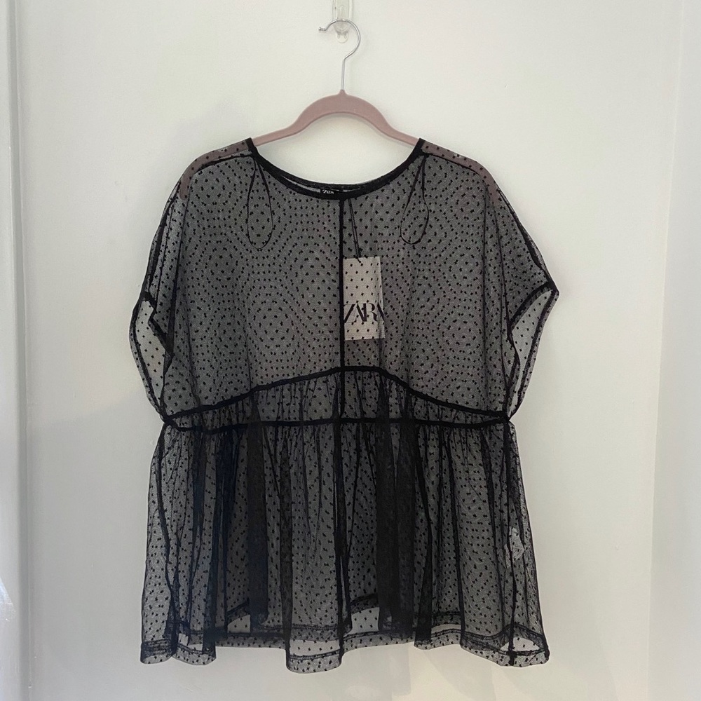 Zara Mesh Flowy Top